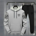 Men's grey black royal crest hoodie track suit