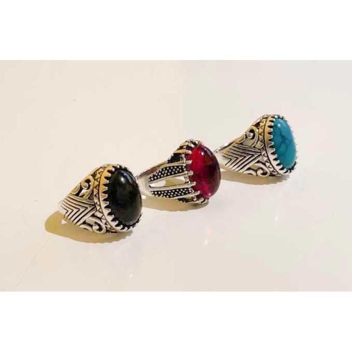 Turkish-inspired men's ring set of 3 - individual ring detail