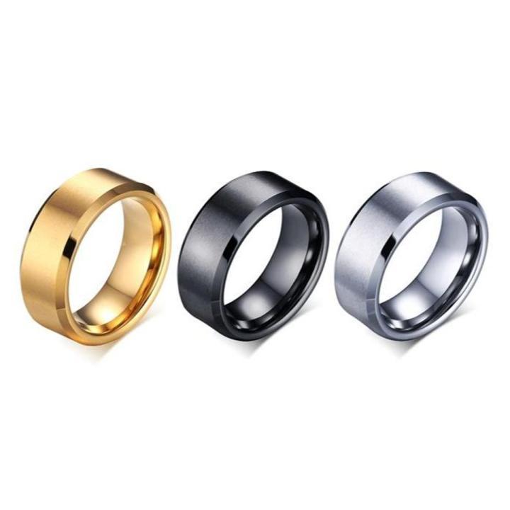 Adjustable titanium rings set of 3 - gold silver black