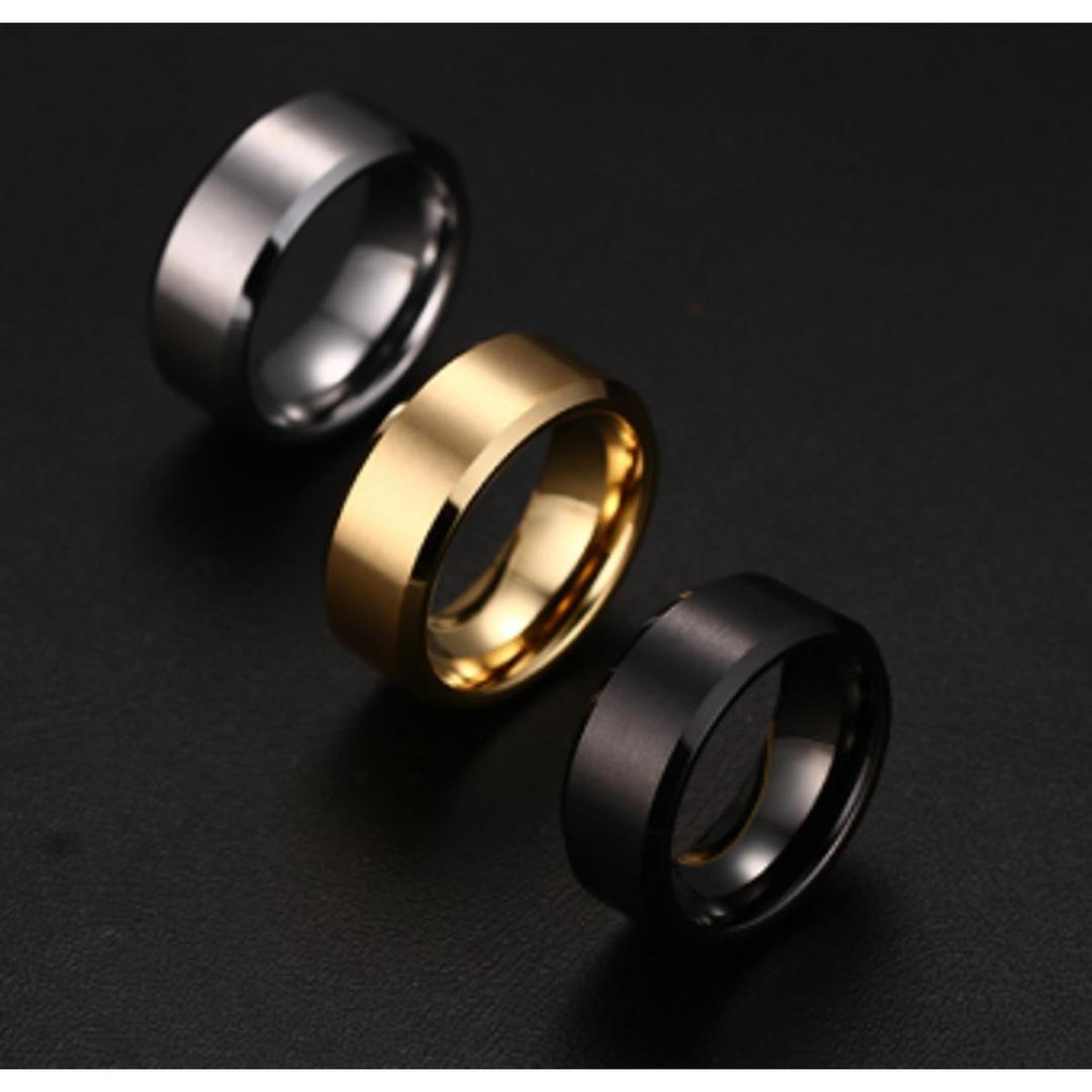 Titanium ring - gold plated brushed finish close-up