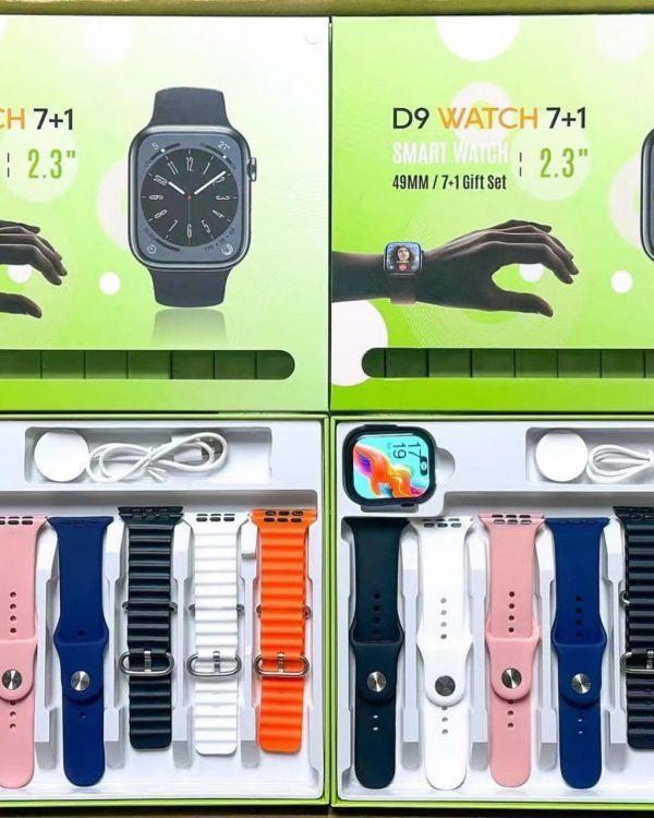 D9 Ultra smart watch Series 9 with 7 straps - front view