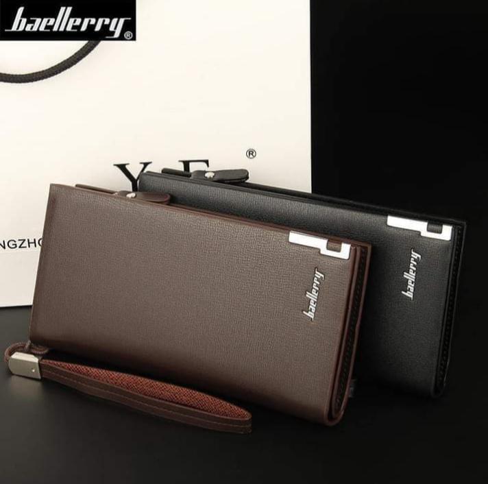 Baellerry PU leather long wallet with wrist strap