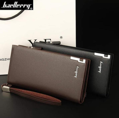 Baellerry PU leather long wallet with wrist strap