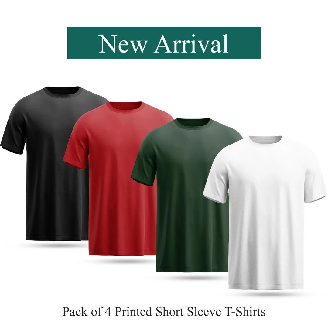 Men's printed short-sleeve T-shirts 4 pack – front view