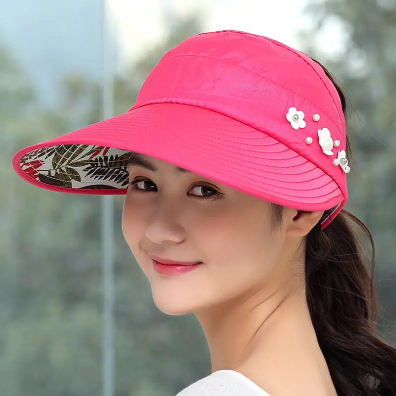 Stylish Sun Hat with Floral Embellishments for Women