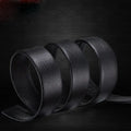 Black Leather Belt with Automatic Buckle for Men
