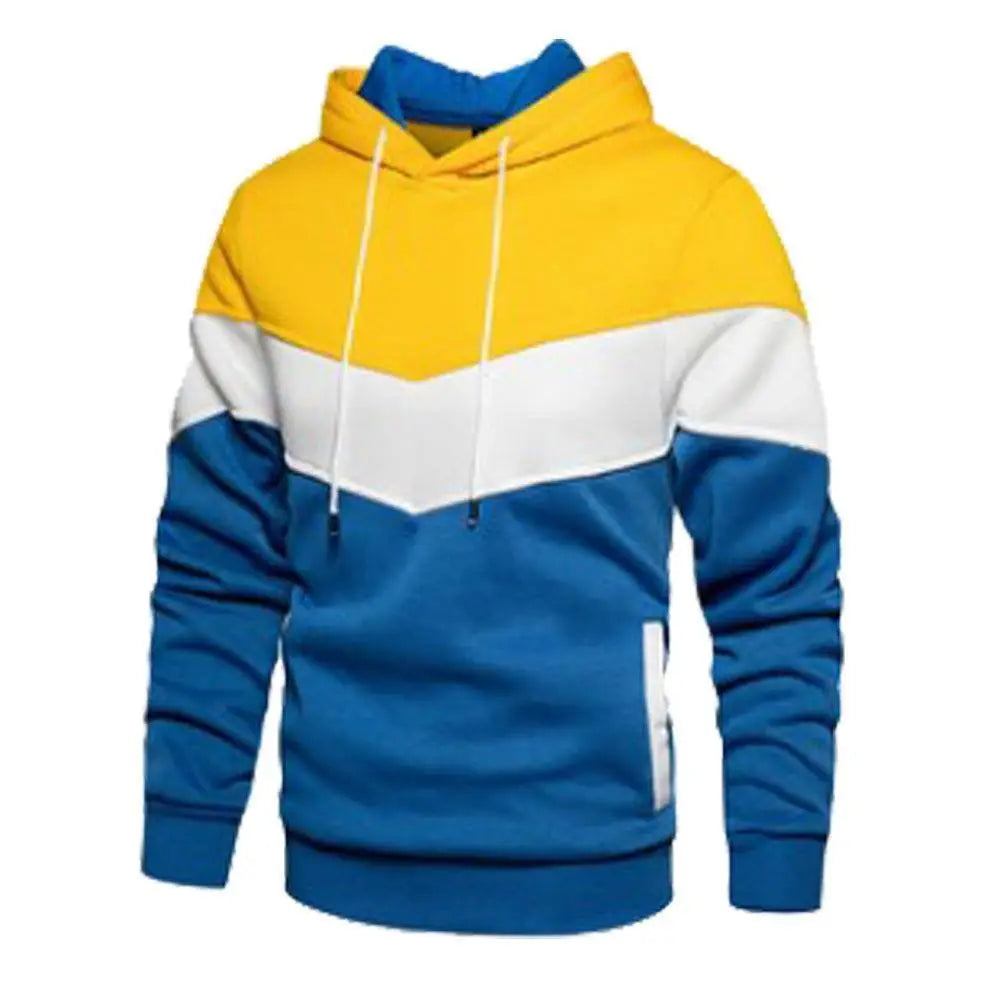 Men's winter fleece hoodie - ribbed hem and cuffs