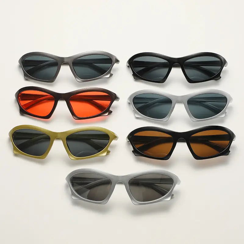 Silver frame UV protection sunglasses – side view