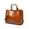 Retro leather crossbody handbag for women – vintage oil-wax finish