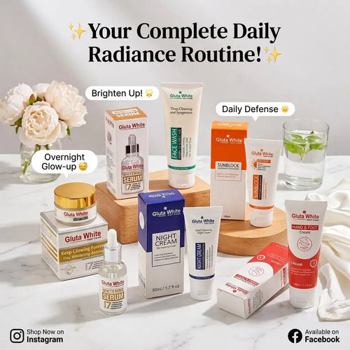 6-in-1 Gluta whitening skincare bundle - all items view