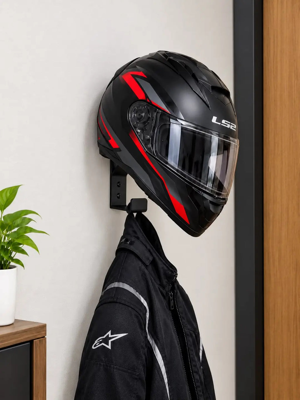 Helmet Hanger — Pack of 2 (Metal, Wall Mount)
