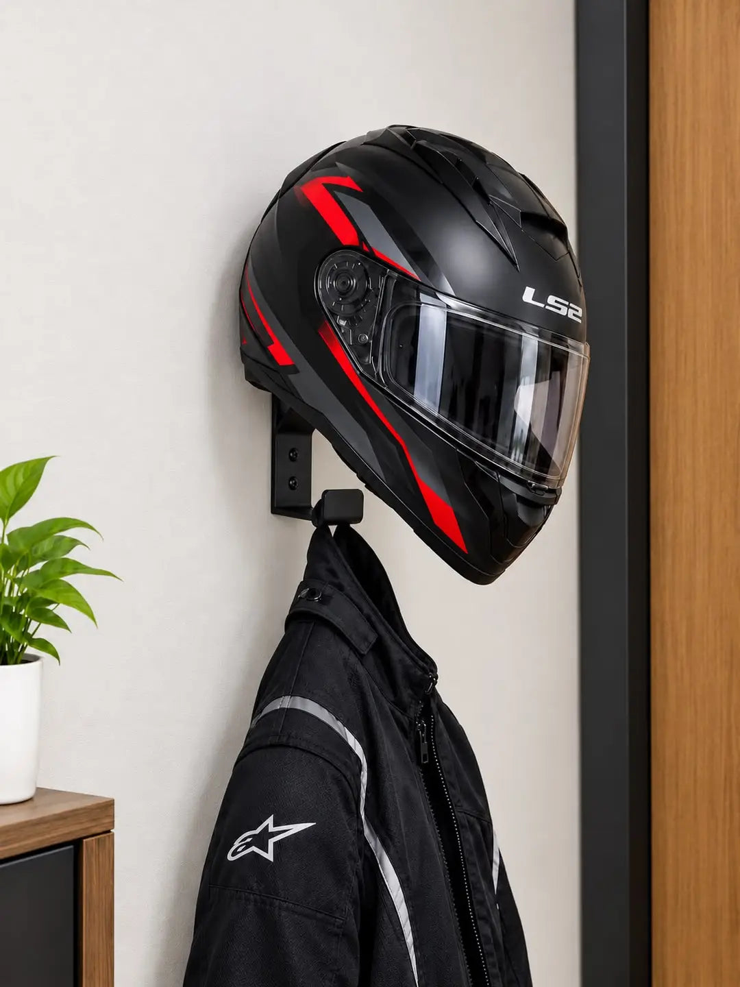 Helmet Hanger — Pack of 2 (Metal, Wall Mount)