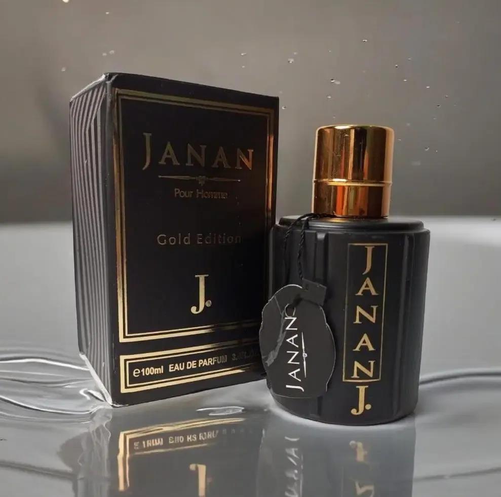 Janan Gold Edition perfume for men 100ml - bottle and cap detail