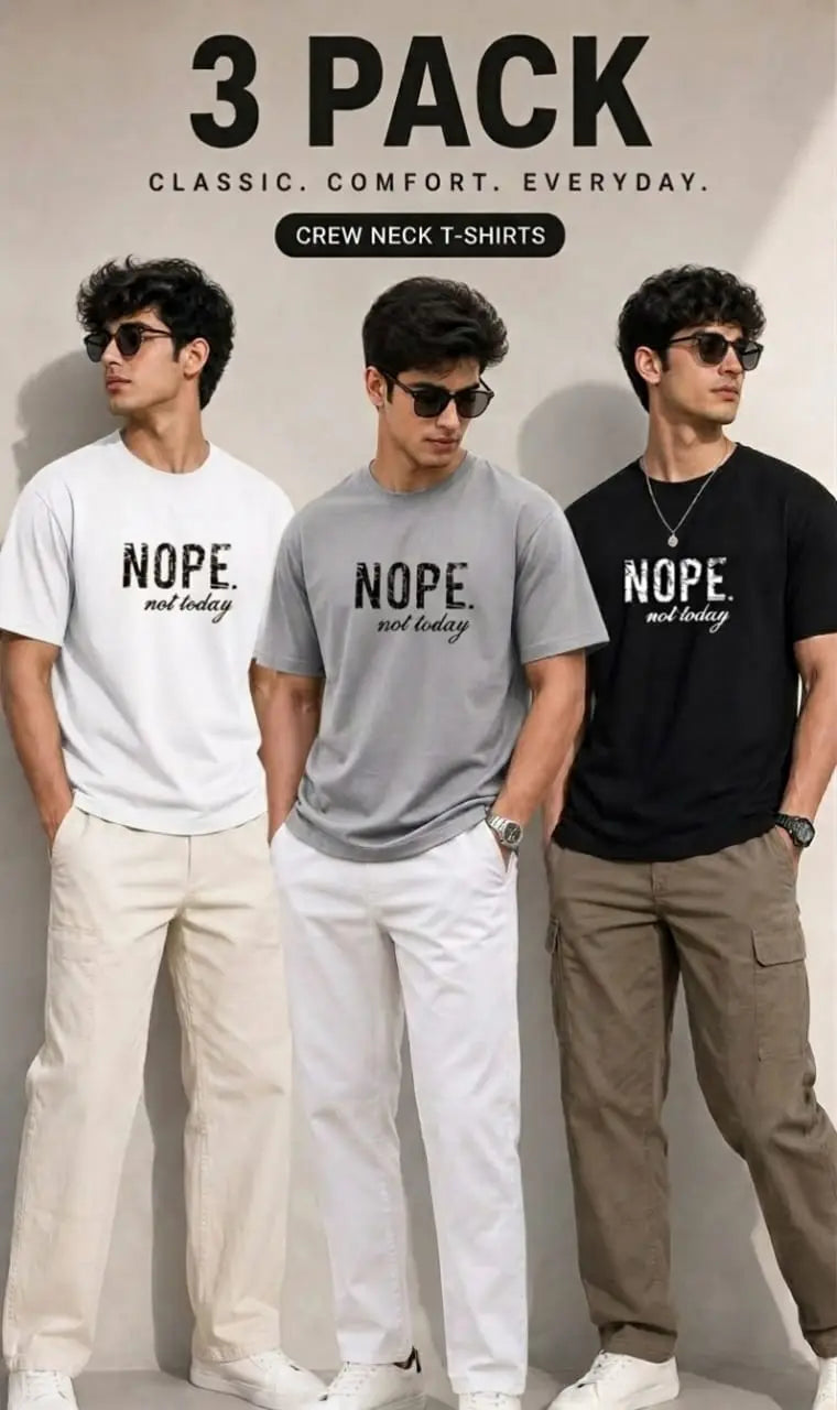 Men's black dri-fit printed shirts pack of 3