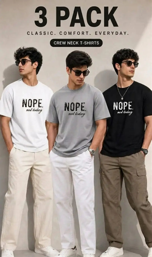 Men's black dri-fit printed shirts pack of 3