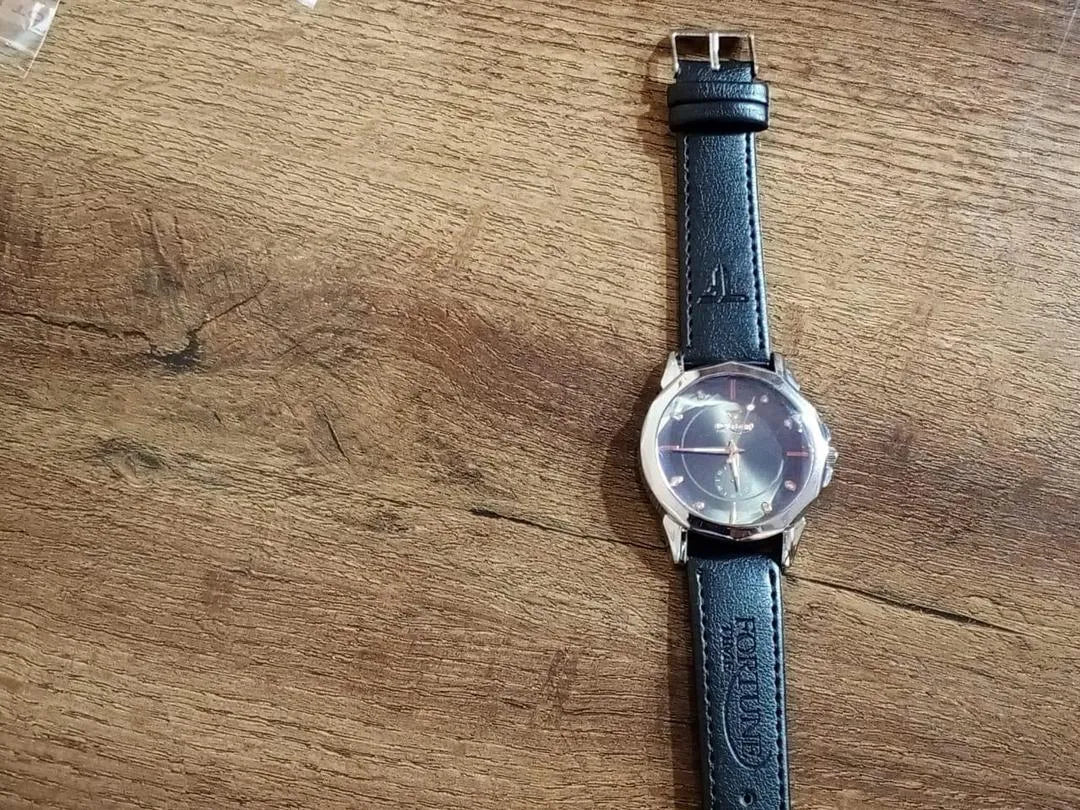 Men's black PU leather watch - premium gift box