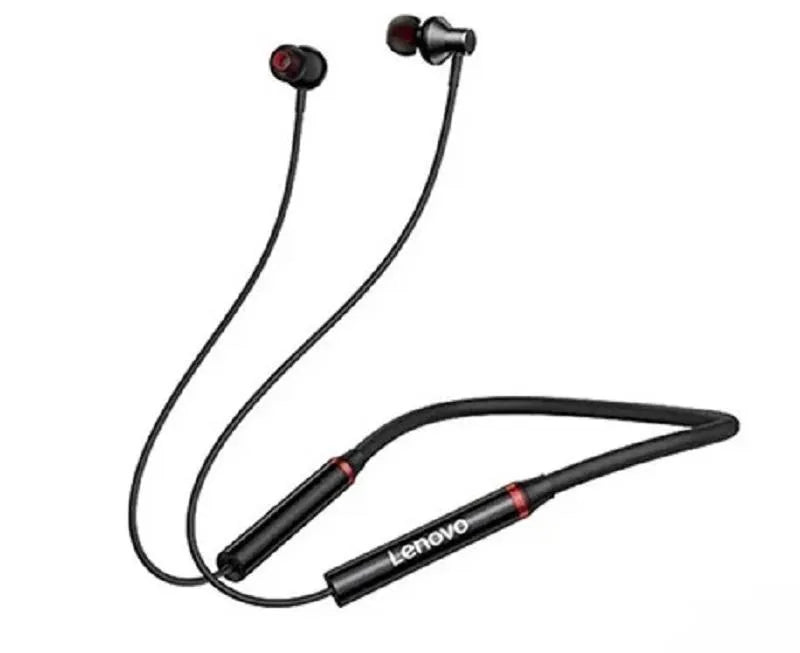 Lenovo neckband Bluetooth earphones – controls close-up