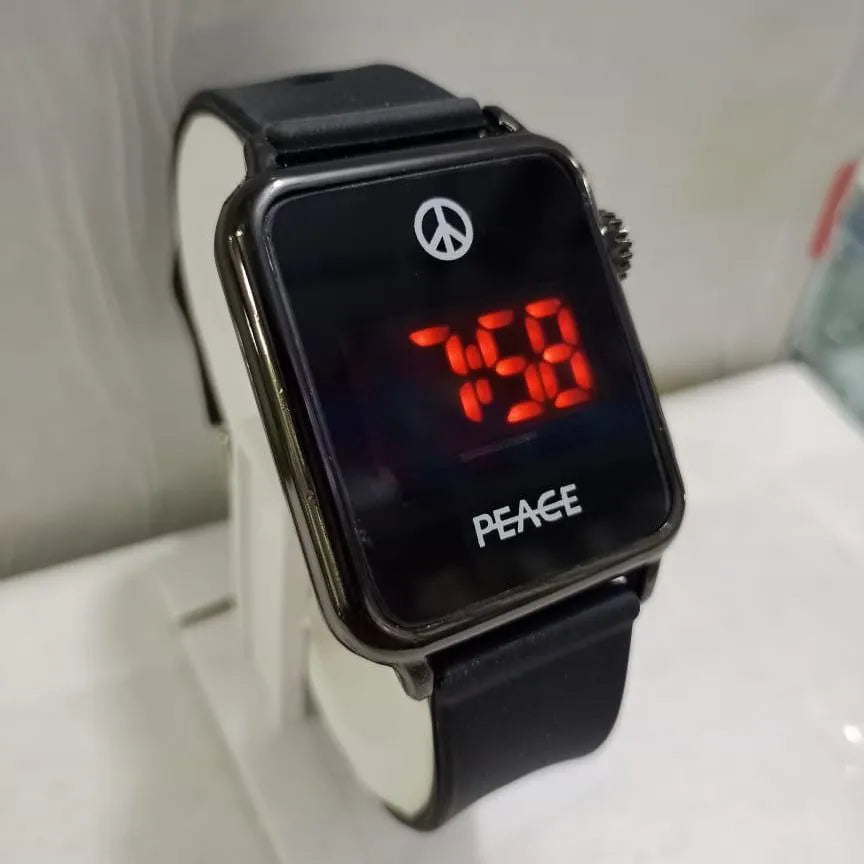 Modern Bluetooth Smartwatch with LED Display & Silicone Strap (view 2)