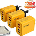 120W fast charger adapter 4-port – front view