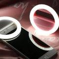 Mobile ring light USB LED selfie light for phone - front view