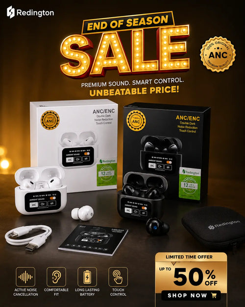 Redington ANC wireless earbuds with charging case - product view