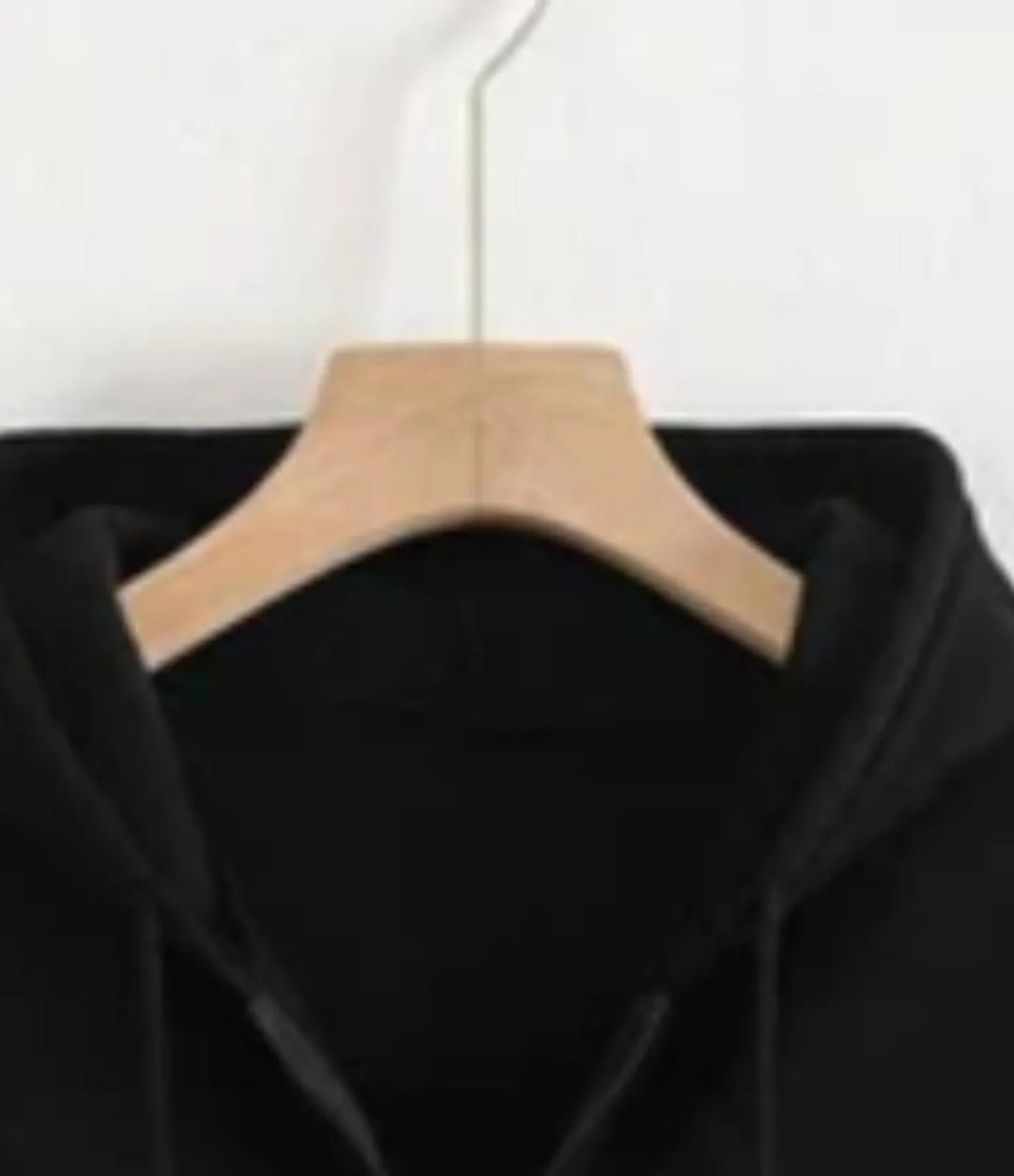 Black fleece zip hoodie for men and women - back view