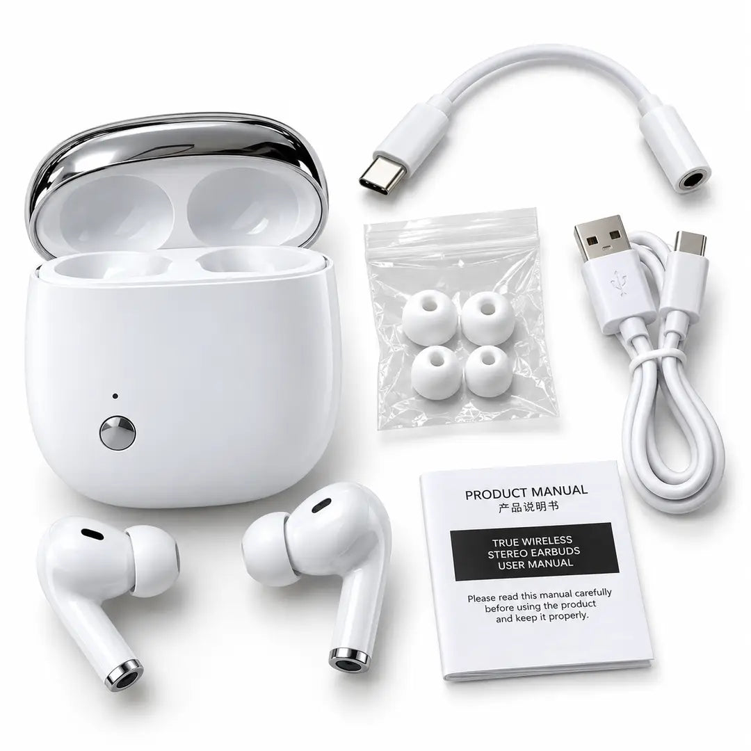 TWS wireless earbuds with Bluetooth 5.1 - charging case view