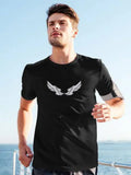 Men's black cotton printed T-shirt - front view