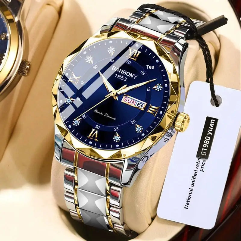 Stainless steel quartz sports watch for men – wrist worn look