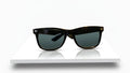 Classic black wayfarer sunglasses with mirror-coated UV400 lenses for men and women
