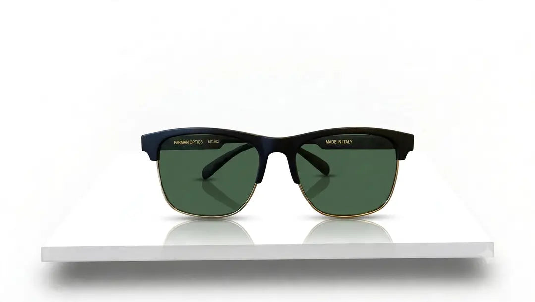 Classic black browline clubmaster sunglasses - front view