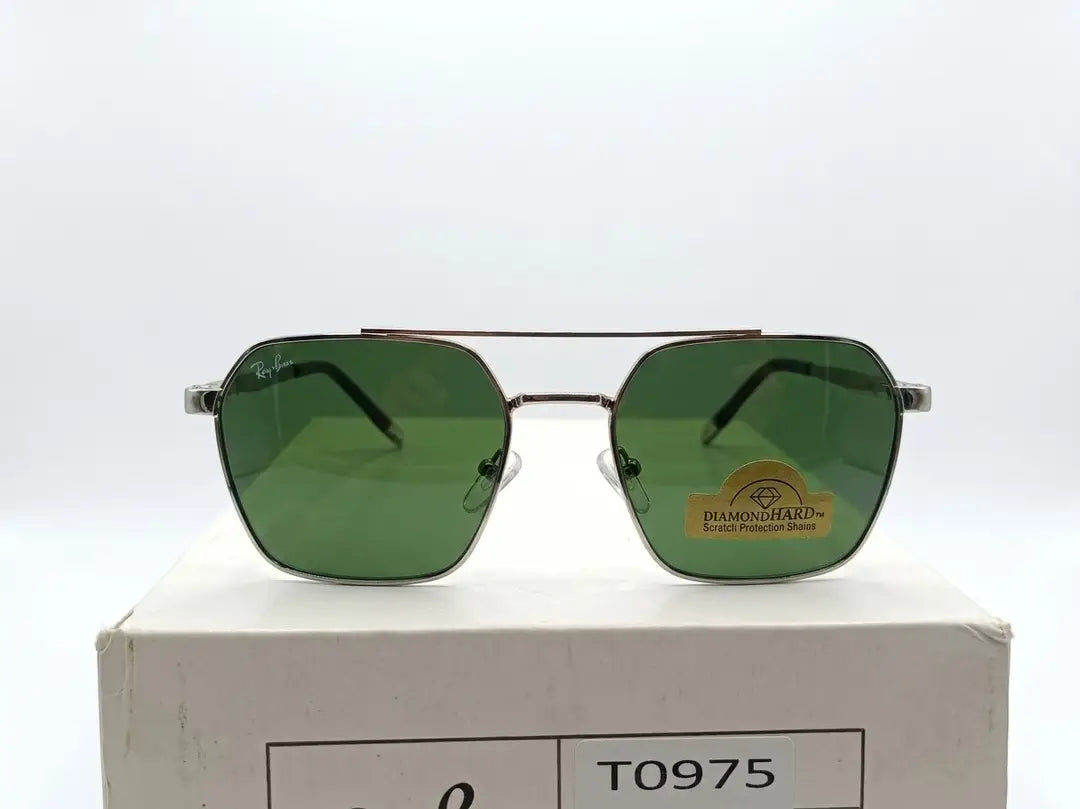 Men's silver double bridge sunglasses - front view