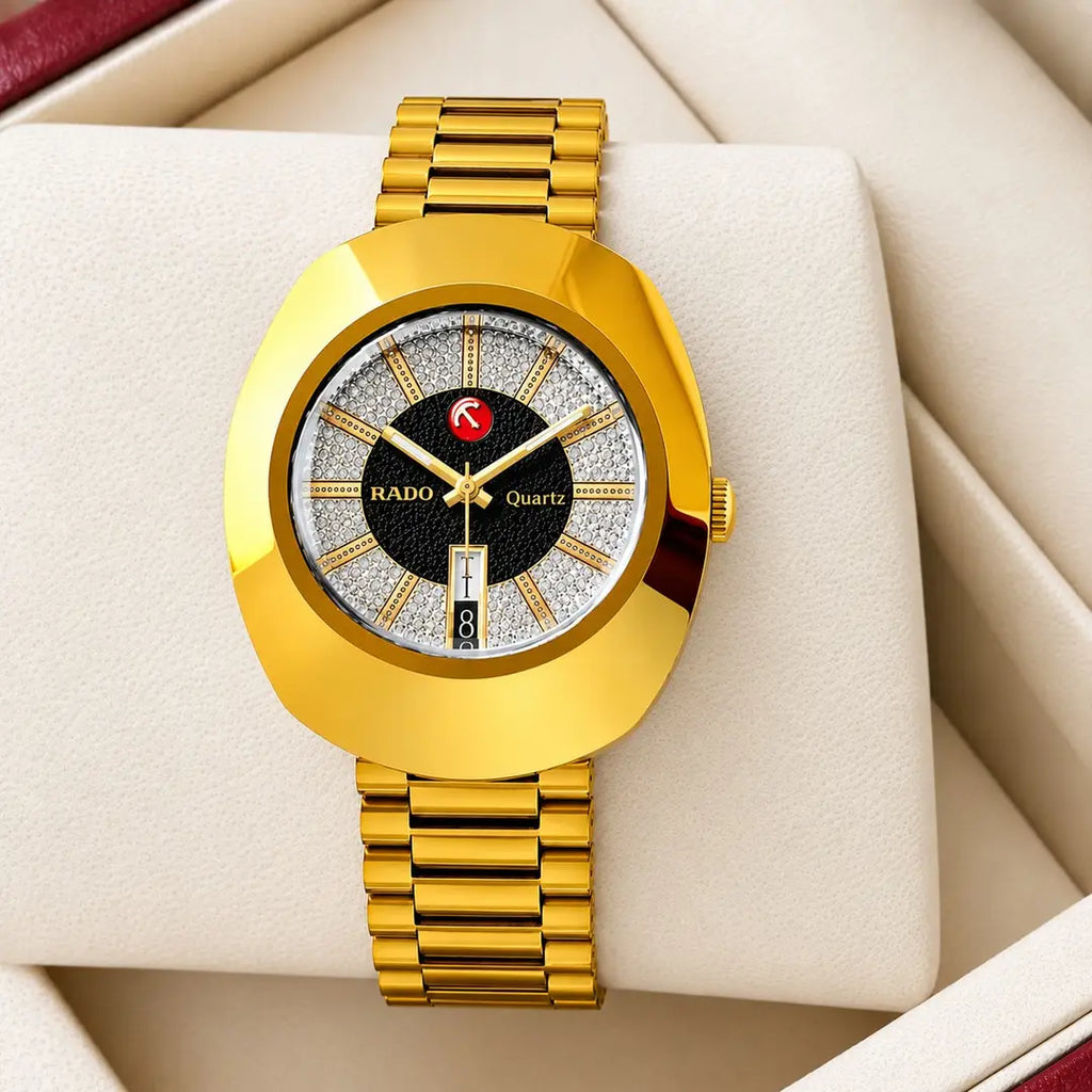 Men's luxury wristwatch premium finish detail