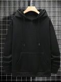 Men's black fleece hoodie – front view
