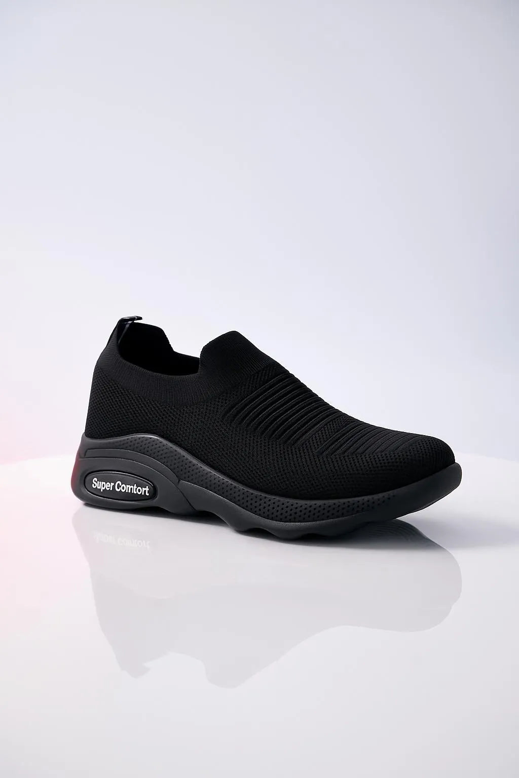 Men's black EVA casual slip-on shoes - side view