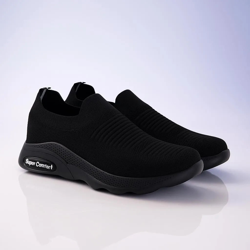 Men's black EVA casual slip-on shoes - sole detail