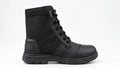Men's tactical army combat boots - black pair front view