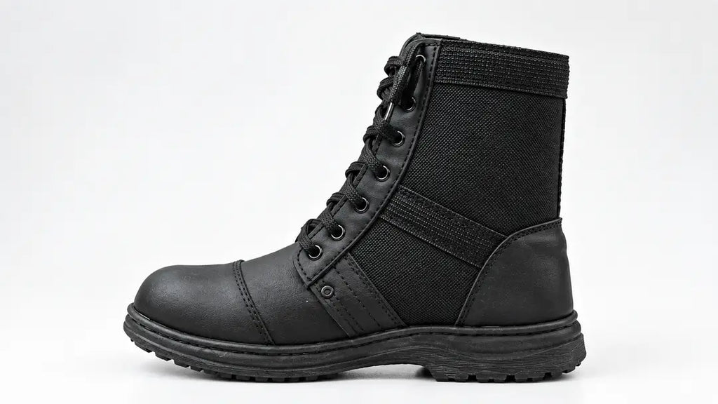 Tactical army combat boots - grip sole detail