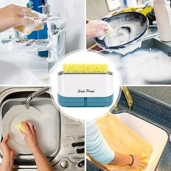2-in-1 Soap Dispenser & Sponge Holder - White Transparent (view 2)