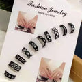 10-piece adjustable ring set in black, gold and silver – assorted styles