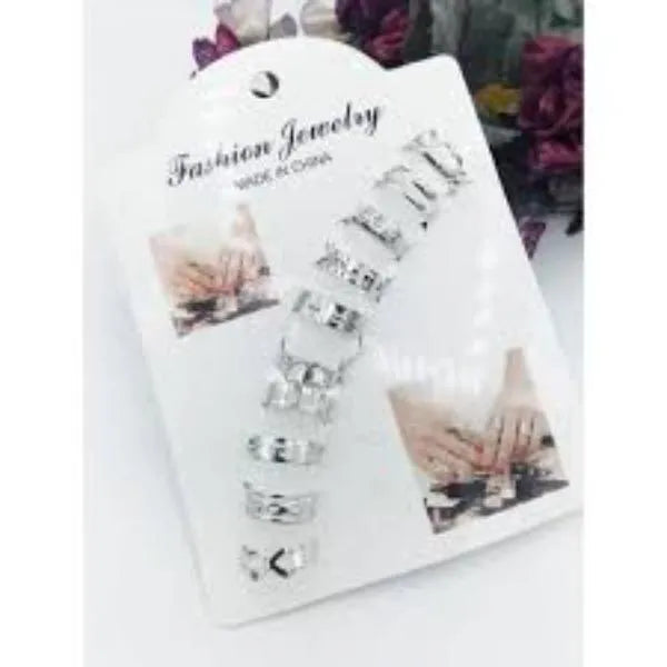 Unisex fashion ring set – heart, star and geometric patterns
