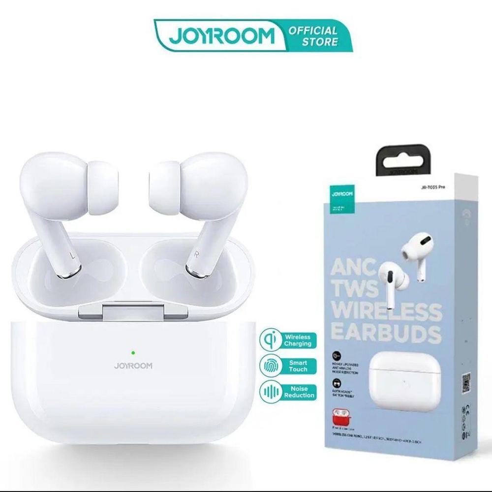 Premium wireless earbuds with ANC and fast charge - front view