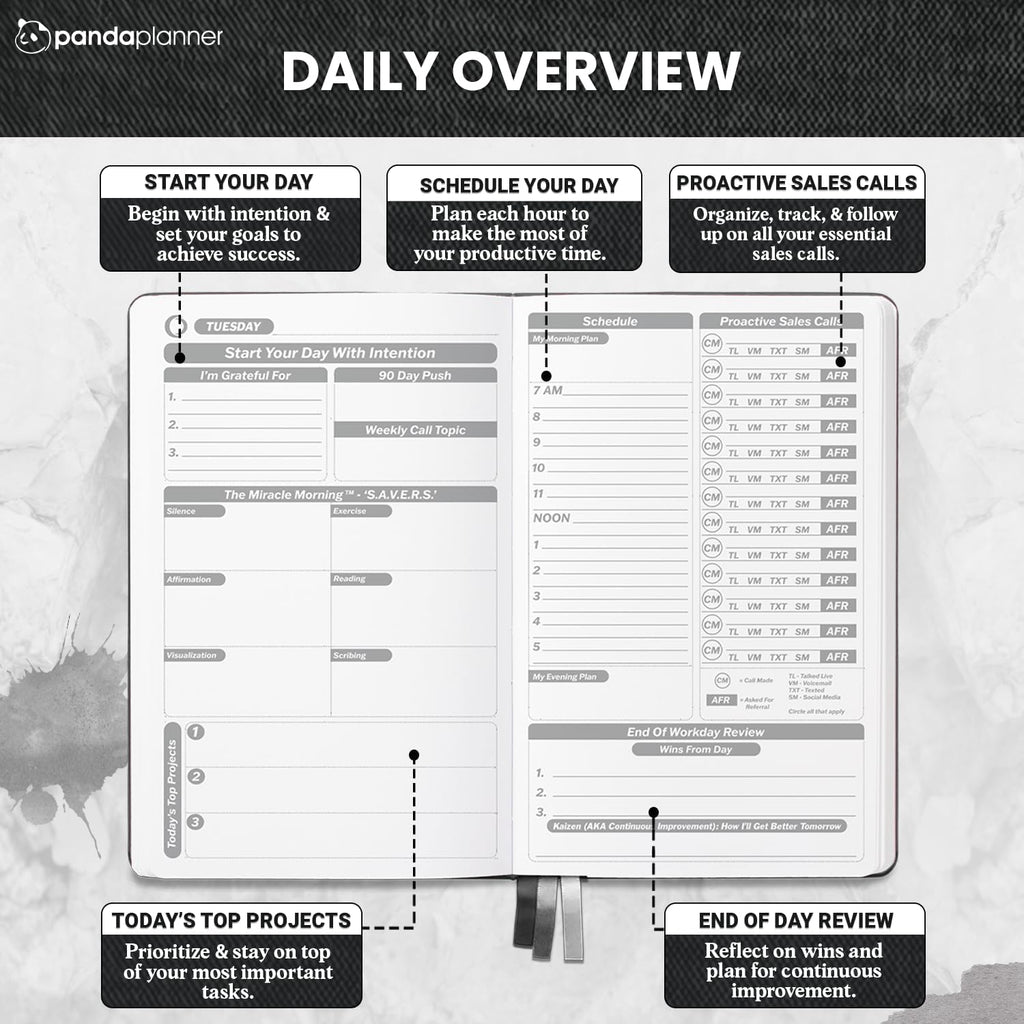 Panda Planner Sales Pro Planner 2026, 90-Day Undated Work Planner (view 3)