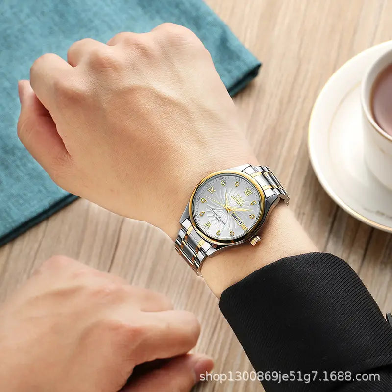Laudible quartz men's gold stainless steel watch