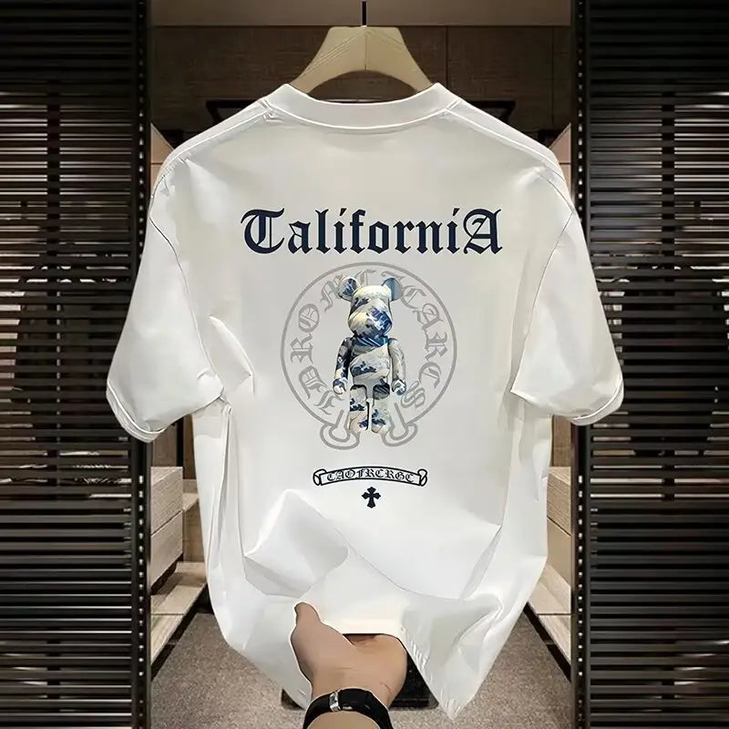European violent bear graphic t-shirt – front print view