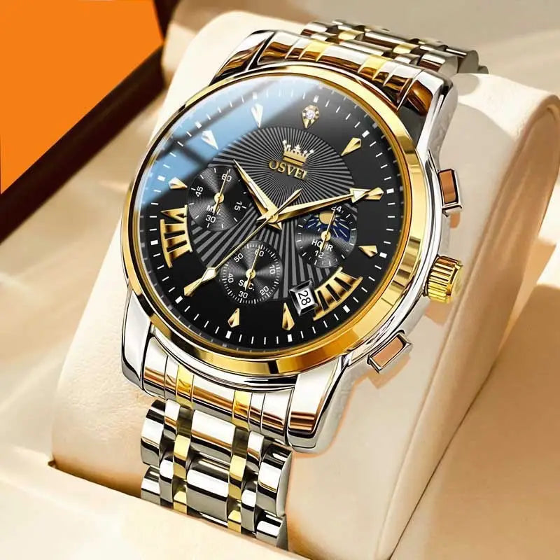 Men's multifunctional quartz fashion watch - dial close-up