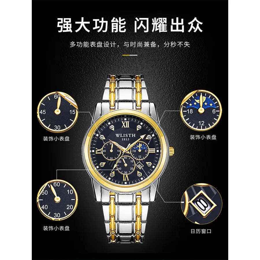Luxurious gold steel watch Pakistan – worn on wrist